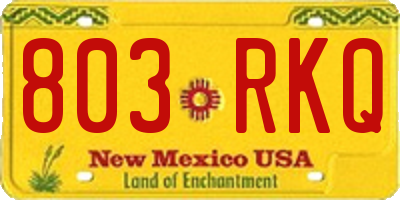 NM license plate 803RKQ