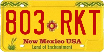 NM license plate 803RKT