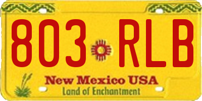 NM license plate 803RLB