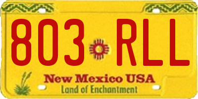 NM license plate 803RLL