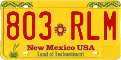 NM license plate 803RLM
