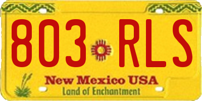 NM license plate 803RLS