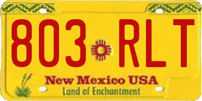 NM license plate 803RLT
