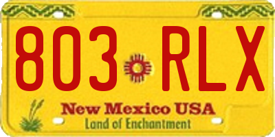 NM license plate 803RLX