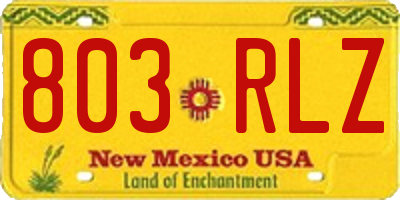 NM license plate 803RLZ