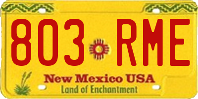 NM license plate 803RME
