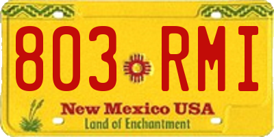 NM license plate 803RMI