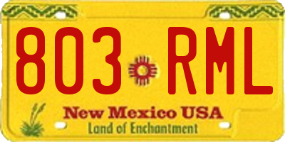 NM license plate 803RML
