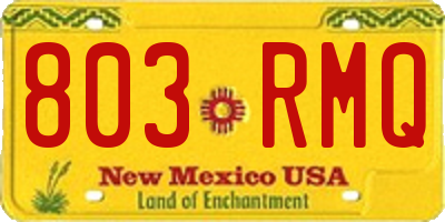 NM license plate 803RMQ