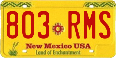 NM license plate 803RMS