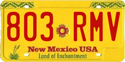 NM license plate 803RMV