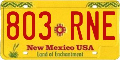 NM license plate 803RNE