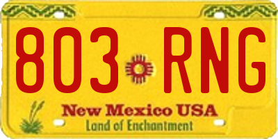 NM license plate 803RNG