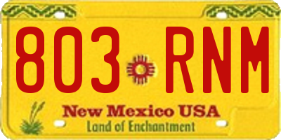 NM license plate 803RNM