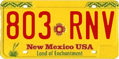NM license plate 803RNV