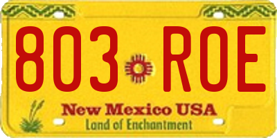 NM license plate 803ROE