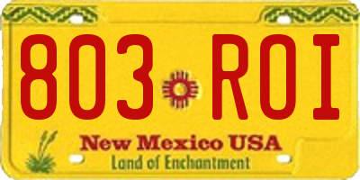 NM license plate 803ROI