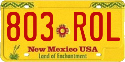 NM license plate 803ROL