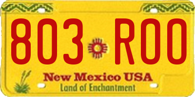 NM license plate 803ROO