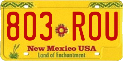 NM license plate 803ROU