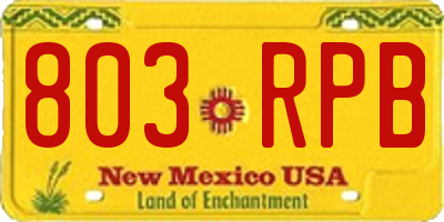 NM license plate 803RPB