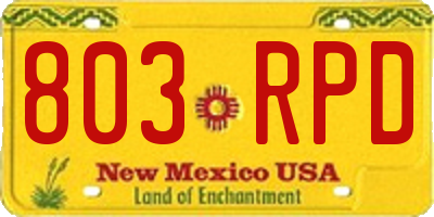 NM license plate 803RPD