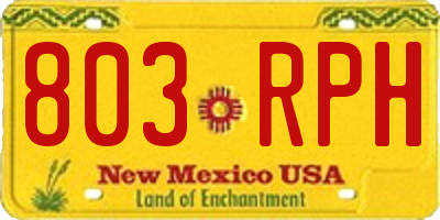 NM license plate 803RPH
