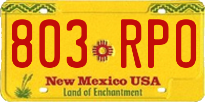 NM license plate 803RPO