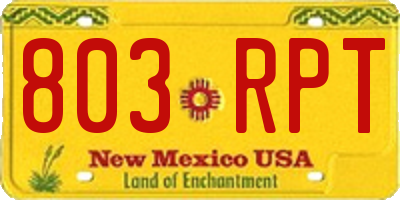 NM license plate 803RPT