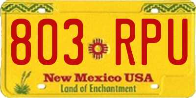 NM license plate 803RPU