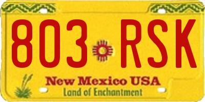 NM license plate 803RSK