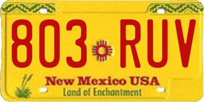 NM license plate 803RUV
