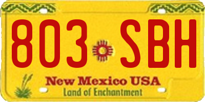NM license plate 803SBH