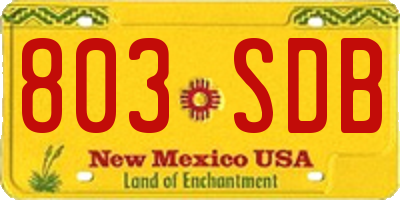 NM license plate 803SDB