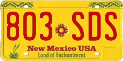 NM license plate 803SDS