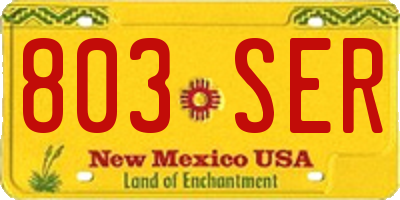 NM license plate 803SER