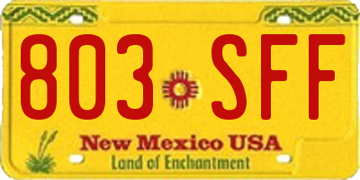 NM license plate 803SFF
