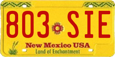 NM license plate 803SIE