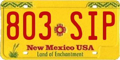 NM license plate 803SIP