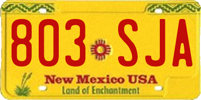 NM license plate 803SJA