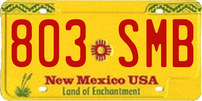 NM license plate 803SMB