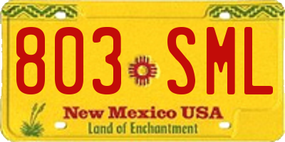 NM license plate 803SML
