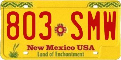 NM license plate 803SMW