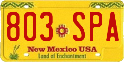 NM license plate 803SPA
