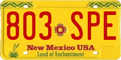 NM license plate 803SPE