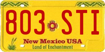 NM license plate 803STI