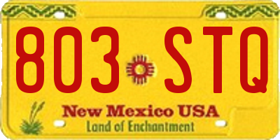 NM license plate 803STQ