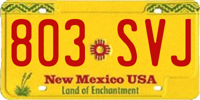 NM license plate 803SVJ