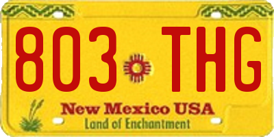 NM license plate 803THG