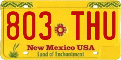 NM license plate 803THU